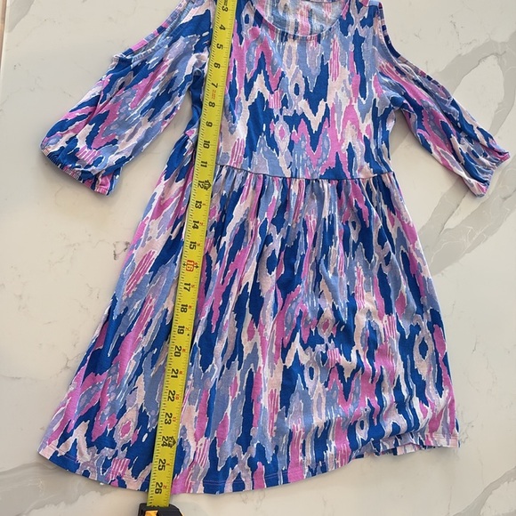 Lilly Pulitzer dress size large 8-10 girls cold shoulder fee 3/4 sleeve dress - Picture 6 of 10